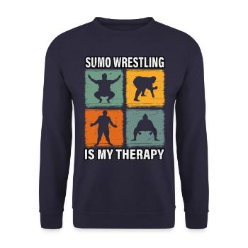La lutte sumo est ma thérapie - Sweat-shirt Unisexe - marine - Devant - Alina (178cm) & Michal (187cm)
