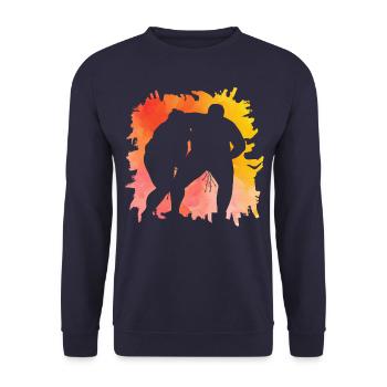 Sumo - Unisex Pullover - Navy - Vorne - Alina (178cm) & Michal (187cm)