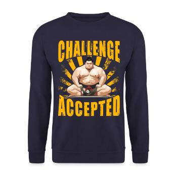 Challenge Accepted Sumo - Unisex Sweatshirt - navy - Front - Alina (178cm) & Michal (187cm)