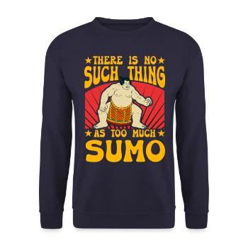 Es gibt nicht zu viel Sumo - Unisex Pullover - Navy - Vorne - Alina (178cm) & Michal (187cm)