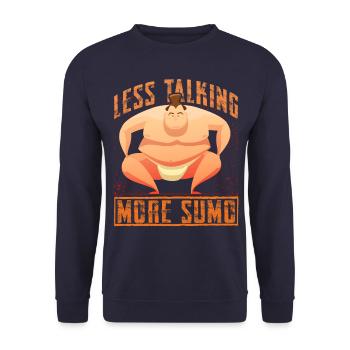 Moins de paroles, plus de sumo - Sweat-shirt Unisexe - marine - Devant - Alina (178cm) & Michal (187cm)