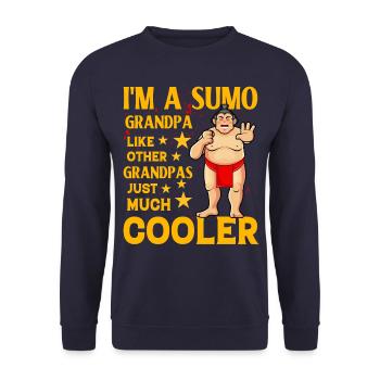Je suis un grand-père sumo comme un grand-père normal, juste cool - Sweat-shirt Unisexe - marine - Devant - Alina (178cm) & Michal (187cm)