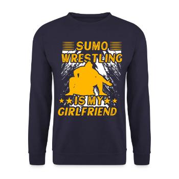 La lutte de sumo est ma petite amie - Sweat-shirt Unisexe - marine - Devant - Alina (178cm) & Michal (187cm)