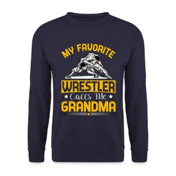 Mon lutteur préféré m’appelle Grand-mère - Sweat-shirt Unisexe - marine - Devant - Alina (178cm) & Michal (187cm)