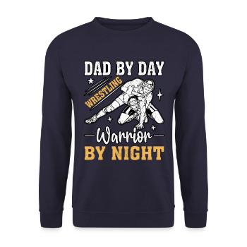 Jour après jour Guerrier de lutte la nuit - Sweat-shirt Unisexe - marine - Devant - Alina (178cm) & Michal (187cm)