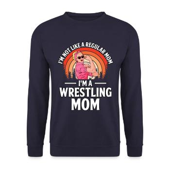 Ich bin nicht wie eine normale Mutter, ich bin eine Wrestling-Mutter - Unisex Pullover - Navy - Vorne - Alina (178cm) & Michal (187cm)