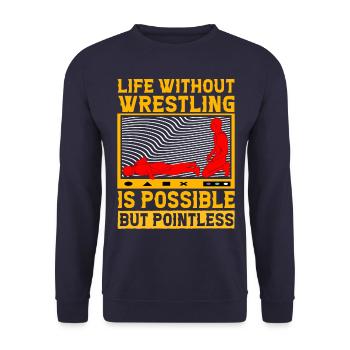 La vie sans lutte est possible mais inutile - Sweat-shirt Unisexe - marine - Devant - Alina (178cm) & Michal (187cm)