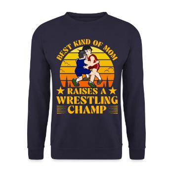 Best kind of Mom raises a Wrestling Champ - Unisex Sweatshirt - navy - Front - Alina (178cm) & Michal (187cm)
