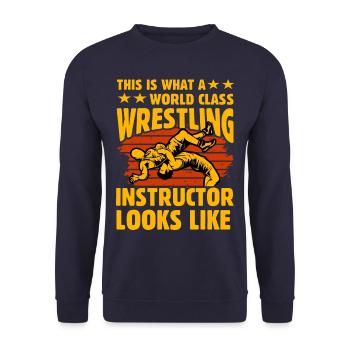 Das ist es, was Weltklasse-Wrestling-Instruktor - Unisex Pullover - Navy - Vorne - Alina (178cm) & Michal (187cm)