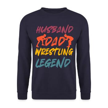 Mari Papa Légende De La Lutte - Sweat-shirt Unisexe - marine - Devant - Alina (178cm) & Michal (187cm)
