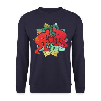 Lutte - Sweat-shirt Unisexe - marine - Devant - Alina (178cm) & Michal (187cm)