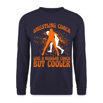 Wrestling Coach like a regular Coach but cooler - Unisex Sweatshirt - navy - Front - Alina (178cm) & Michal (187cm)