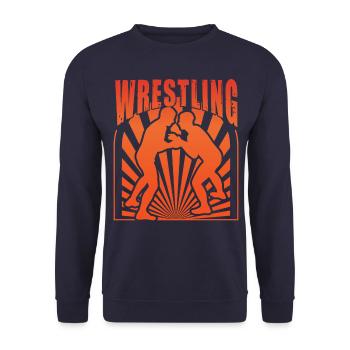Wrestling - Unisex Sweatshirt - navy - Front - Alina (178cm) & Michal (187cm)