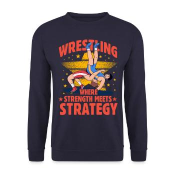 La lutte où la force rencontre la stratégie - Sweat-shirt Unisexe - marine - Devant - Alina (178cm) & Michal (187cm)