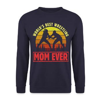 Die beste Wrestling-Mutter aller Zeiten - Unisex Pullover - Navy - Vorne - Alina (178cm) & Michal (187cm)