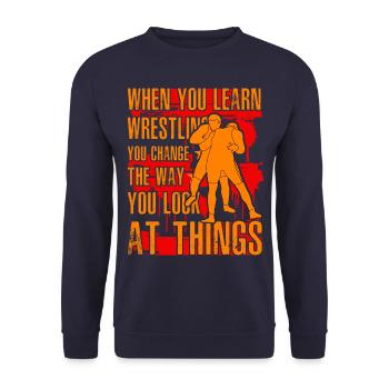 Lutte Dicton Drôle - Sweat-shirt Unisexe - marine - Devant - Alina (178cm) & Michal (187cm)