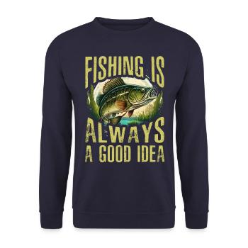 Fishing is always a good idea - Unisex Sweatshirt - navy - Front - Alina (178cm) & Michal (187cm)
