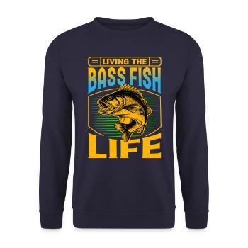 Das Leben der Barschfische leben - Unisex Pullover - Navy - Vorne - Alina (178cm) & Michal (187cm)