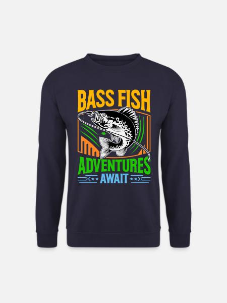 Bass Fish Adventures await - Unisex Sweatshirt - navy