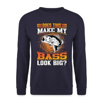 Does this make my Bass look Big? - Unisex Sweatshirt - navy - Front - Alina (178cm) & Michal (187cm)