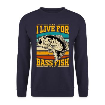 Je vis pour le Bass Fish - Sweat-shirt Unisexe - marine - Devant - Alina (178cm) & Michal (187cm)