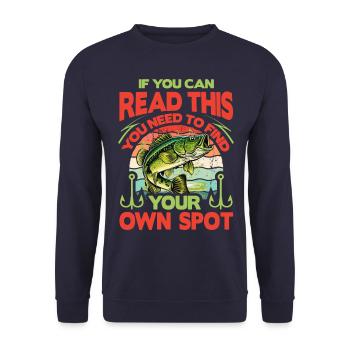 Wenn Sie dies lesen können, müssen Sie Ihren eigenen Platz finden - Unisex Pullover - Navy - Vorne - Alina (178cm) & Michal (187cm)
