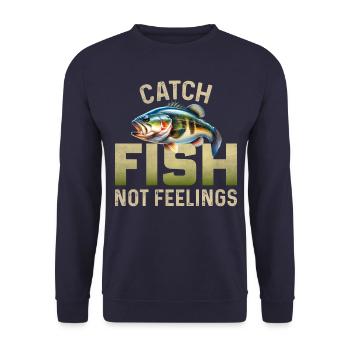 Fische fangen, nicht Gefühle - Unisex Pullover - Navy - Vorne - Alina (178cm) & Michal (187cm)