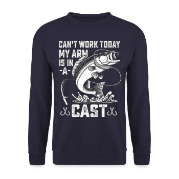 Can't work today my arm is in a cast - Unisex Sweatshirt - navy - Front - Alina (178cm) & Michal (187cm)