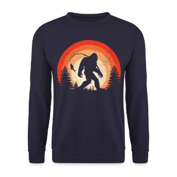 Barschfisch Big Foot - Unisex Pullover - Navy - Vorne - Alina (178cm) & Michal (187cm)