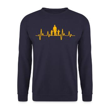 Heartbeat-Familie - Unisex Pullover - Navy - Vorne - Alina (178cm) & Michal (187cm)