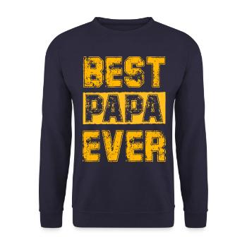 Best Papa ever - Unisex Sweatshirt - navy - Front - Alina (178cm) & Michal (187cm)