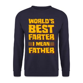 Der beste Farter der Welt, ich meine, Vater - Unisex Pullover - Navy - Vorne - Alina (178cm) & Michal (187cm)
