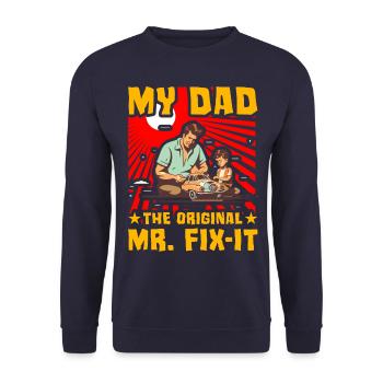 Mein Vater, der ursprüngliche Mr. Fix-it - Unisex Pullover - Navy - Vorne - Alina (178cm) & Michal (187cm)