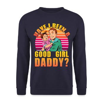 War ich ein Good Girl Daddy? - Unisex Pullover - Navy - Vorne - Alina (178cm) & Michal (187cm)