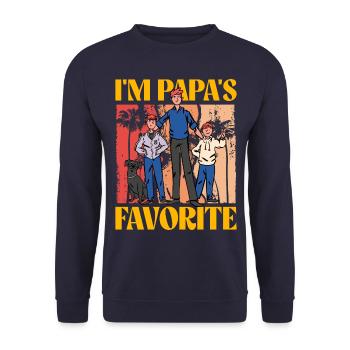 Ich bin Papas Liebling - Unisex Pullover - Navy - Vorne - Alina (178cm) & Michal (187cm)