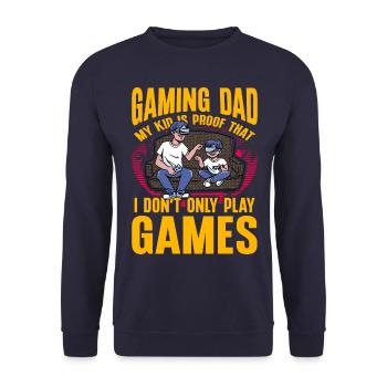 Gaming Dad, mein Kind, ist der Beweis dafür, dass ich nicht nur - Unisex Pullover - Navy - Vorne - Alina (178cm) & Michal (187cm)