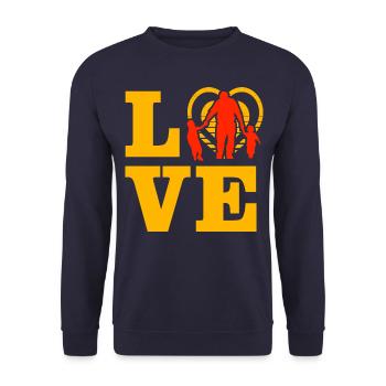 Liebe Familie - Unisex Pullover - Navy - Vorne - Alina (178cm) & Michal (187cm)