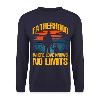 Vaterschaft, wo die Liebe keine Grenzen kennt - Unisex Pullover - Navy - Vorne - Alina (178cm) & Michal (187cm)