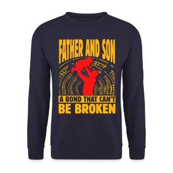 Vater und Sohn: eine Bindung, die nicht gebrochen werden kann - Unisex Pullover - Navy - Vorne - Alina (178cm) & Michal (187cm)