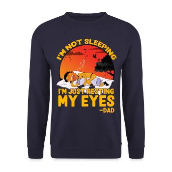 I'm not sleeping I'm just resting my eyes Dad - Unisex Sweatshirt - navy - Front - Alina (178cm) & Michal (187cm)