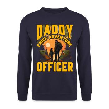 Papa Chef de l’aventure - Sweat-shirt Unisexe - marine - Devant - Alina (178cm) & Michal (187cm)