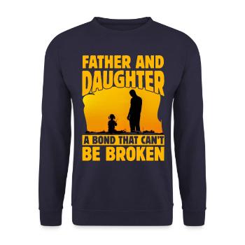 Vater und Tochter: eine Bindung, die nicht gebrochen werden kann - Unisex Pullover - Navy - Vorne - Alina (178cm) & Michal (187cm)