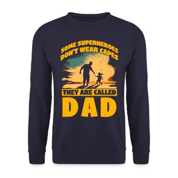 Einige Superhelden tragen keine Umhänge, wie sie genannt werden - Unisex Pullover - Navy - Vorne - Alina (178cm) & Michal (187cm)