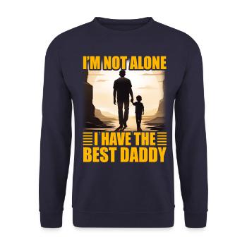 Ich bin nicht allein, ich habe den besten Daddy - Unisex Pullover - Navy - Vorne - Alina (178cm) & Michal (187cm)
