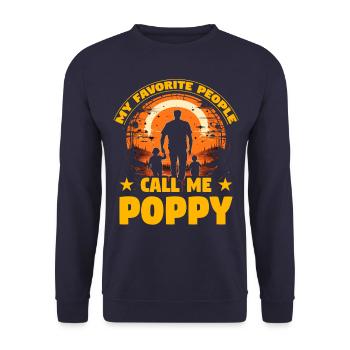 Meine Lieblingsleute nennen mich Poppy - Unisex Pullover - Navy - Vorne - Alina (178cm) & Michal (187cm)