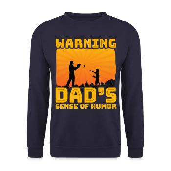 Avertissement : le sens de l’humour de papa - Sweat-shirt Unisexe - marine - Devant - Alina (178cm) & Michal (187cm)