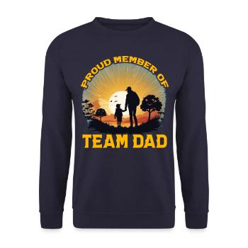 Fier membre de l’équipe papa - Sweat-shirt Unisexe - marine - Devant - Alina (178cm) & Michal (187cm)