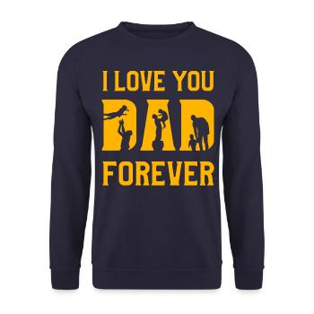 Ich liebe dich, Papa, für immer - Unisex Pullover - Navy - Vorne - Alina (178cm) & Michal (187cm)