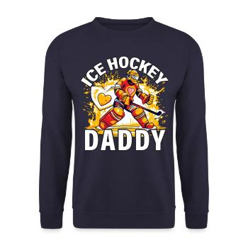 Eishockey-Papa - Unisex Pullover - Navy - Vorne - Alina (178cm) & Michal (187cm)