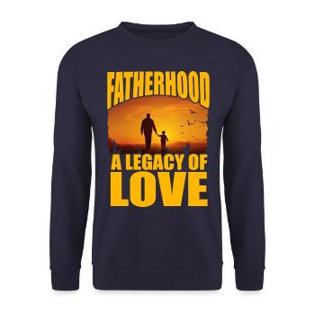 Vaterschaft als Vermächtnis der Liebe - Unisex Pullover - Navy - Vorne - Alina (178cm) & Michal (187cm)